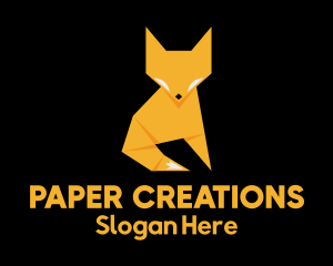 Papercraft - Fox Origami Papercraft logo design