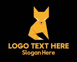 Origami - Fox Origami Papercraft logo design