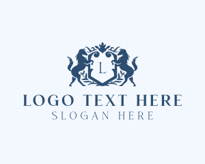 Elegant - Horse Shield Crest logo design