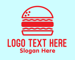 Fast Food - Red Burger Restaurant logo design