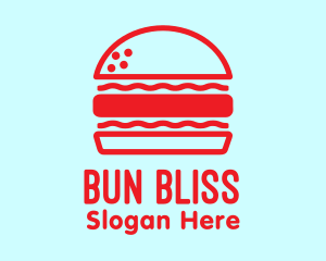 Bun - Red Burger Restaurant logo design