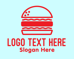 Dine - Red Burger Restaurant logo design