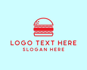 Bun - Red Burger Restaurant logo design