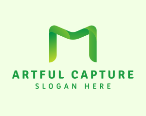 App - Green Letter M logo design