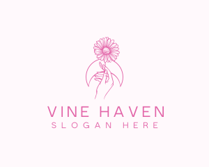 Flower Hand Daisy logo design