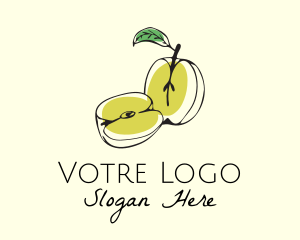 Minimalist Pear Fruit  Logo