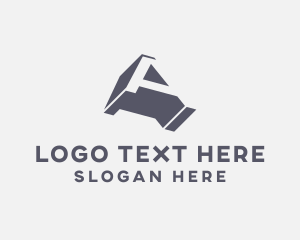Negative Space - Modern Structure Letter A logo design