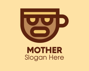 Caffeine - Coffee Cup Face logo design