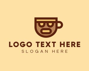 Emoticon - Coffee Cup Face logo design