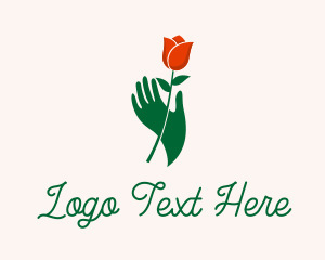 Flower - Hand Rose Wellness logo design