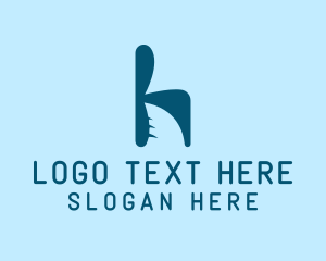 Letter H - Shark Fin Chair logo design