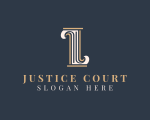 Court - Column Pillar Court Judiciary logo design