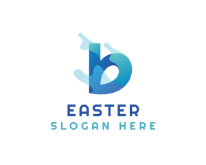 Blue Splash Letter B Logo