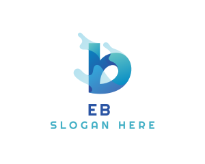 Blue Splash Letter B Logo