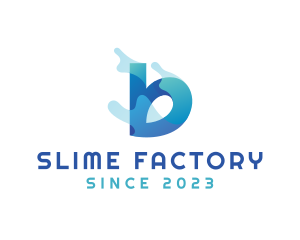 Slime - Blue Splash Letter B logo design