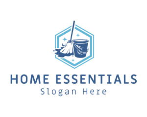 Household - Cleaning Mop Bucket logo design