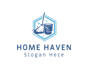 Household - Cleaning Mop Bucket logo design