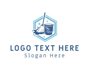 Mop - Cleaning Mop Bucket logo design