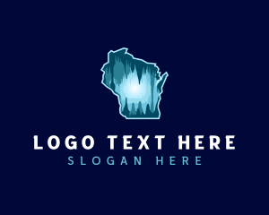 Map - Wisconsin Cave Exploration logo design