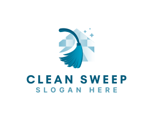 Broom Housekeeping Cleaning logo design