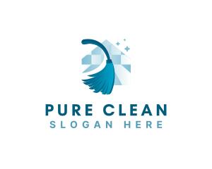 Broom Housekeeping Cleaning logo design