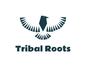 Tribal - Blue Tribal Bird logo design