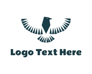 Freedom - Blue Tribal Bird logo design