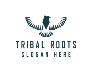 Blue Tribal Bird logo design