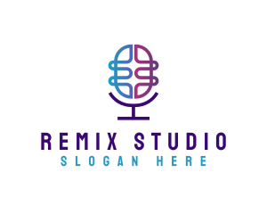 Podcast Mic Studio logo design