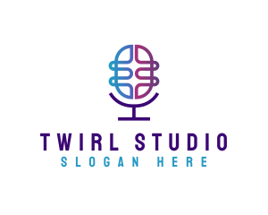 Podcast Mic Studio logo design