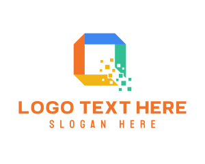 Application - Pixel Game Letter Q logo design