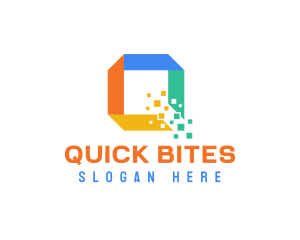 Pixel Game Letter Q logo design