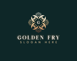 Golden Elegant Leaf logo design