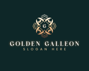 Golden Elegant Leaf logo design