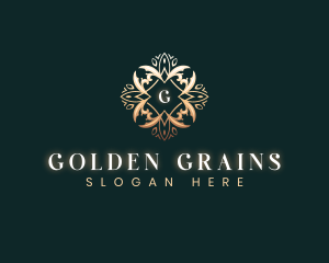 Golden Elegant Leaf logo design