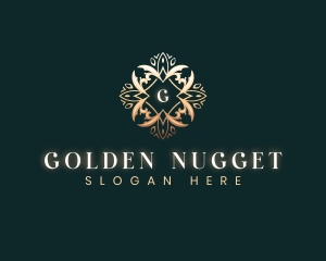 Golden Elegant Leaf logo design