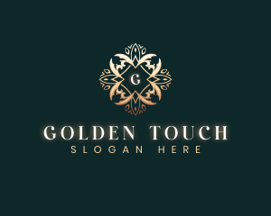 Golden Elegant Leaf logo design