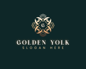 Golden Elegant Leaf logo design