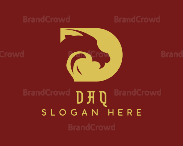 Simple Dragon Letter D Logo
