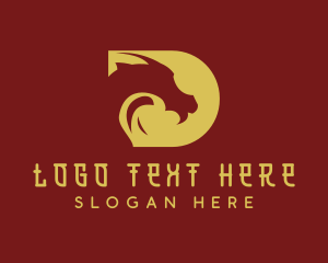 Mythological - Simple Dragon Letter D logo design