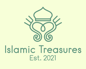 Islamic Heart Mosque Dome logo design