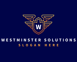 Shield Wing Security logo design