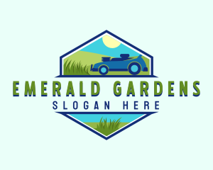 Lawn Mower Gardening logo design