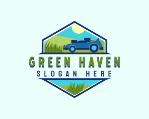 Lawn Mower Gardening logo design