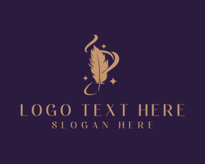 Magical - Mystical Feather Quill logo design