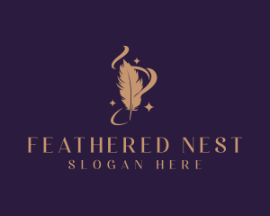 Mystical Feather Quill logo design