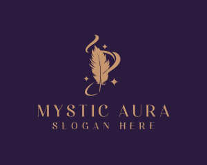 Mystical Feather Quill logo design