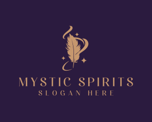 Mystical Feather Quill logo design