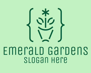 Asterisk Flower Pot  logo design