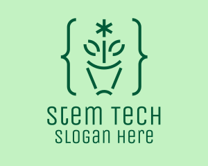 Stem - Asterisk Flower Pot logo design